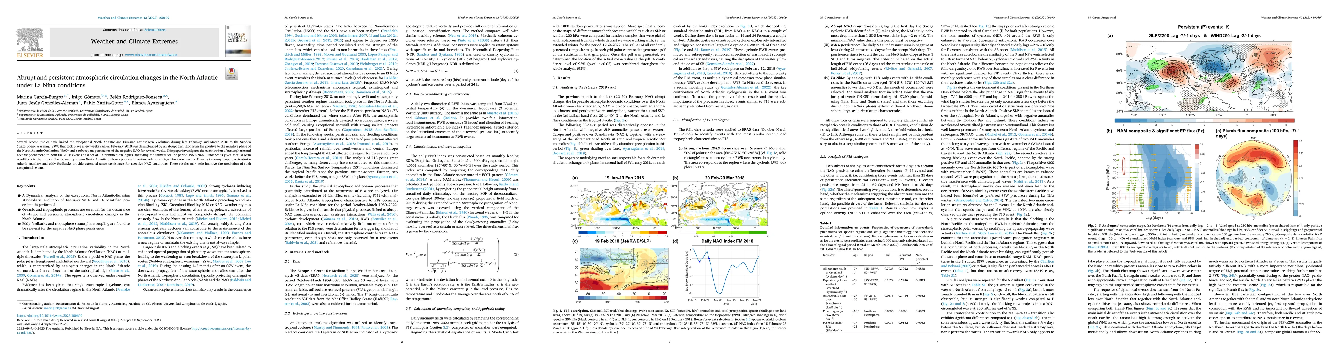 Thumbnail for Abrupt and persistent atmospheric circulation changes in the North
  Atlantic under La Ni\~na conditions