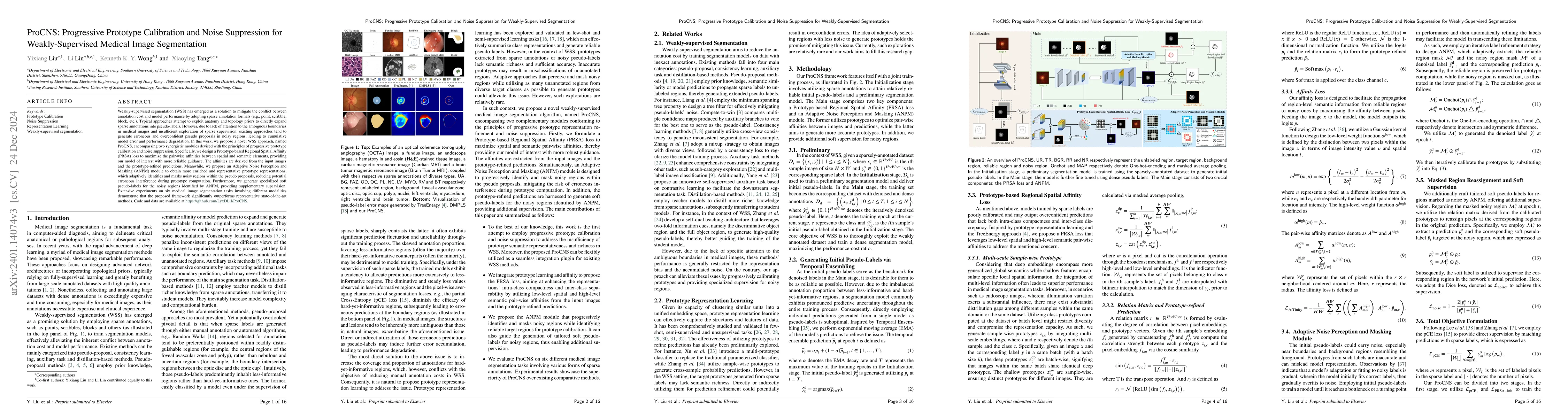 Thumbnail for ProCNS: Progressive Prototype Calibration and Noise Suppression for
  Weakly-Supervised Medical Image Segmentation