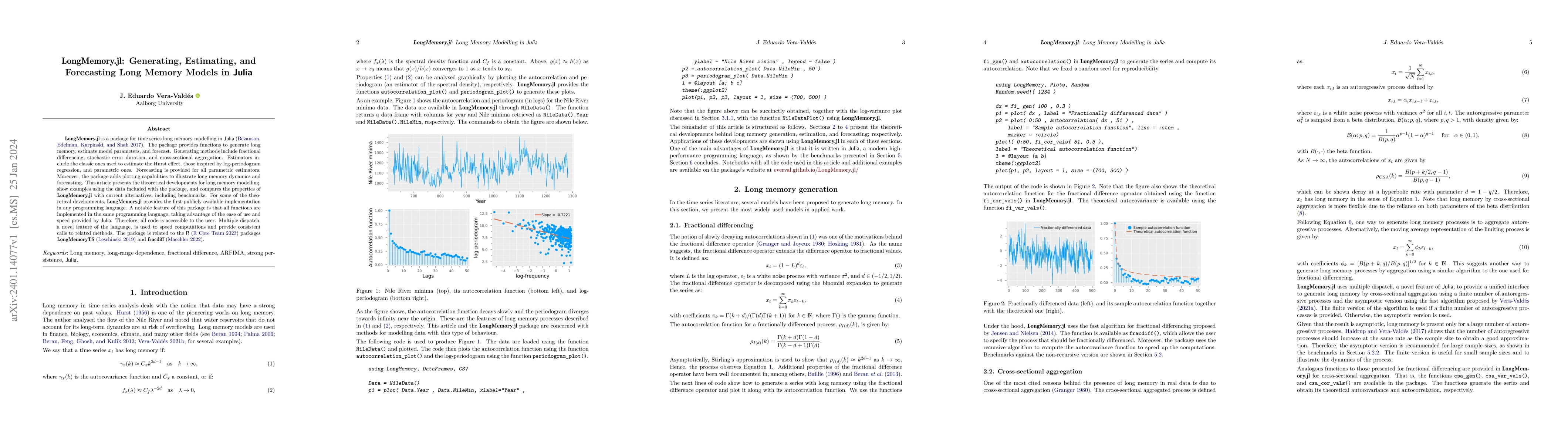 Thumbnail for LongMemory.jl: Generating, Estimating, and Forecasting Long Memory
  Models in Julia