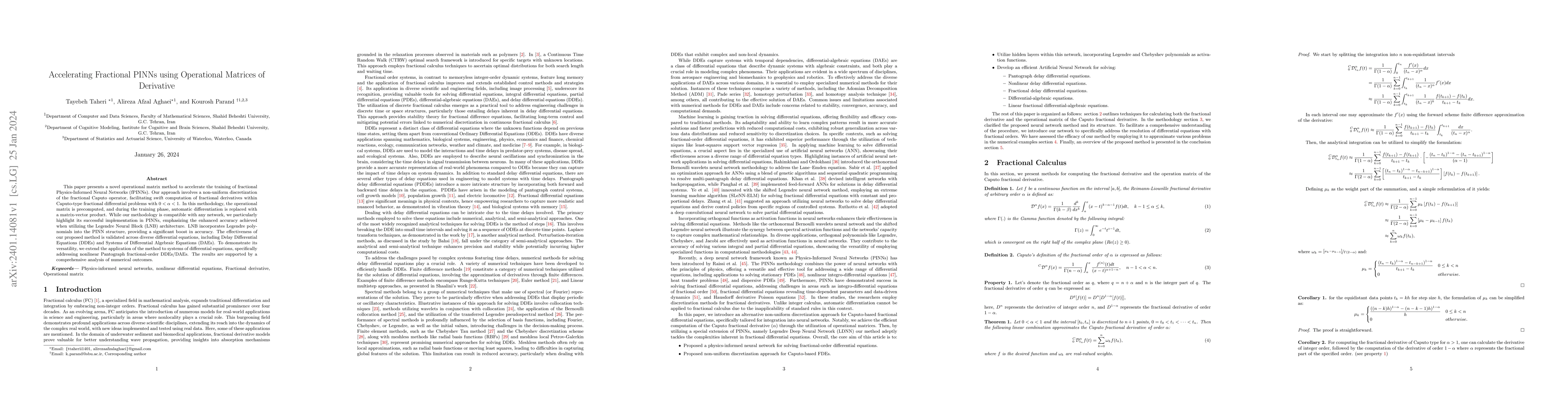 Thumbnail for Accelerating Fractional PINNs using Operational Matrices of Derivative