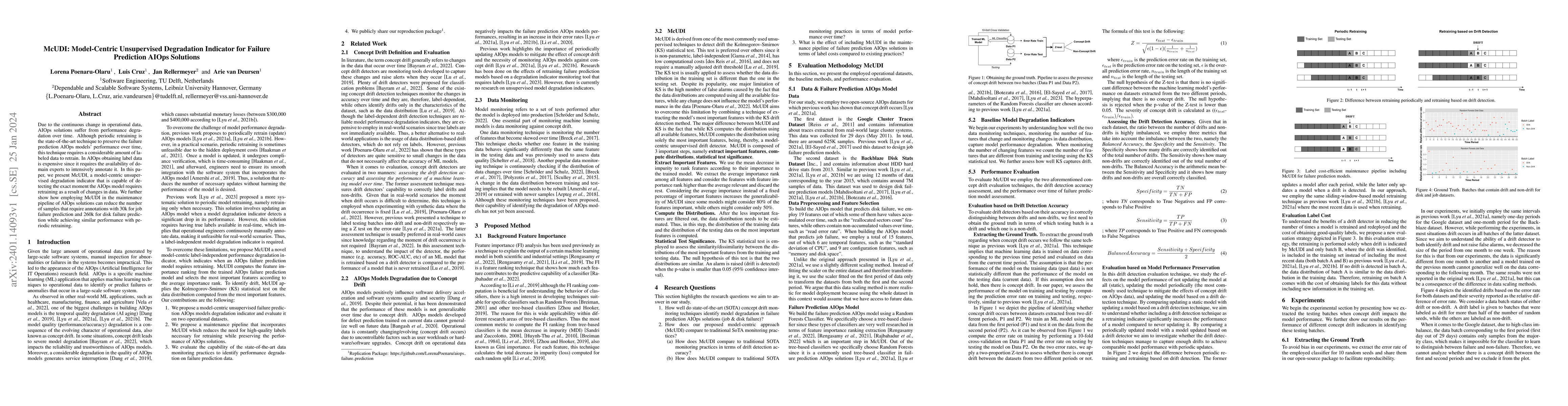 Thumbnail for McUDI: Model-Centric Unsupervised Degradation Indicator for Failure
  Prediction AIOps Solutions