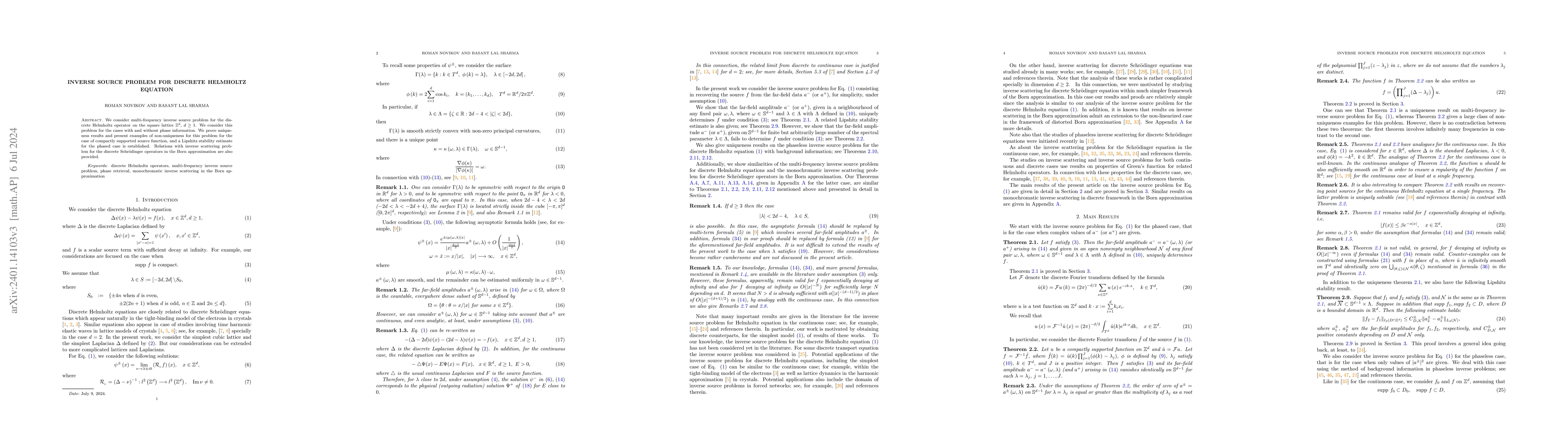 Thumbnail for Inverse source problem for discrete Helmholtz equation