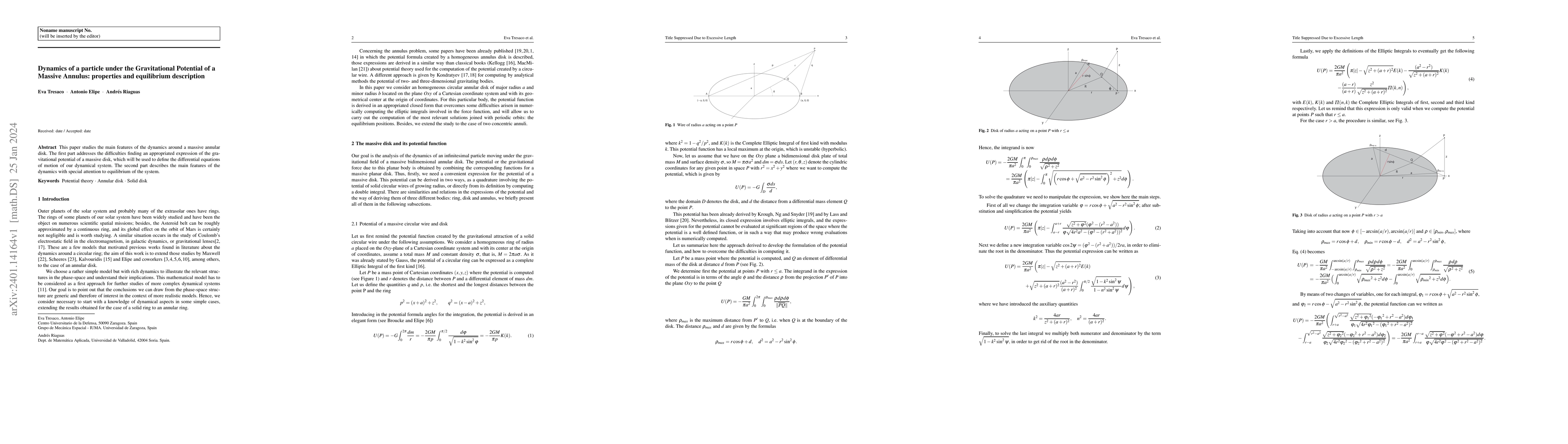 Thumbnail for Dynamics of a particle under the Gravitational Potential of a Massive
  Annulus: properties and equilibrium description