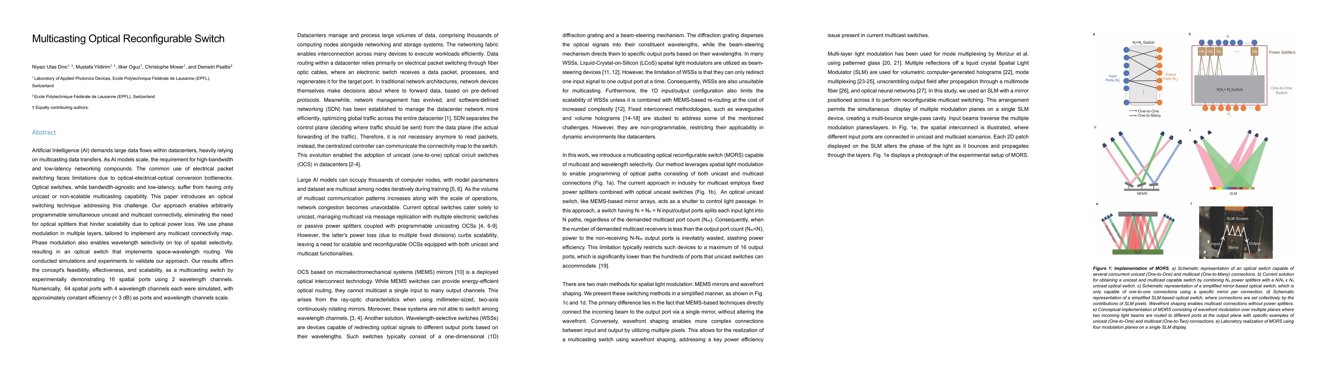 Thumbnail for Multicasting Optical Reconfigurable Switch