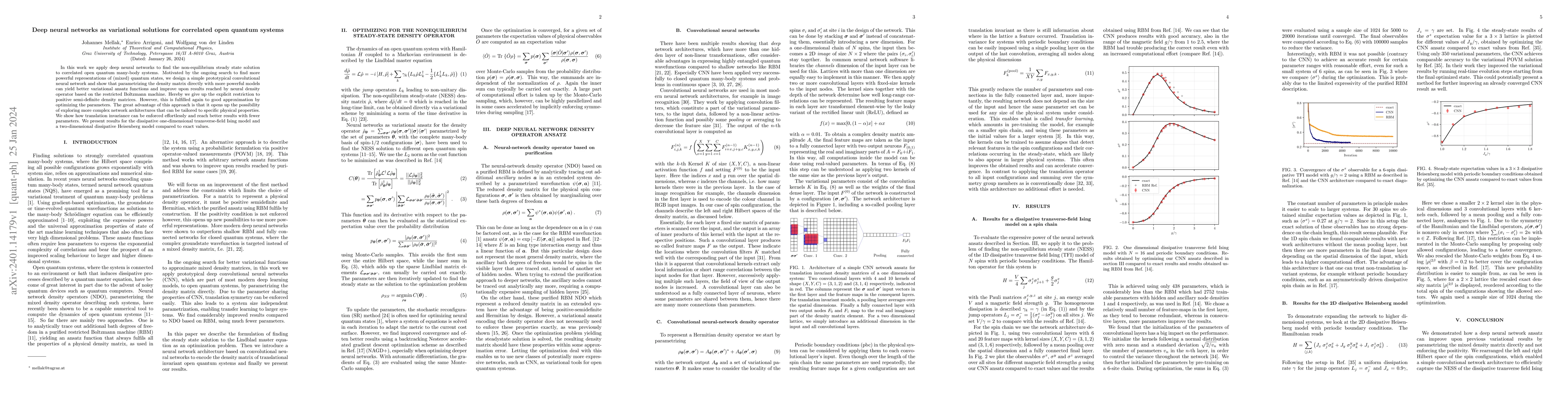 Thumbnail for Deep Neural Networks as Variational Solutions for Correlated Open
  Quantum Systems