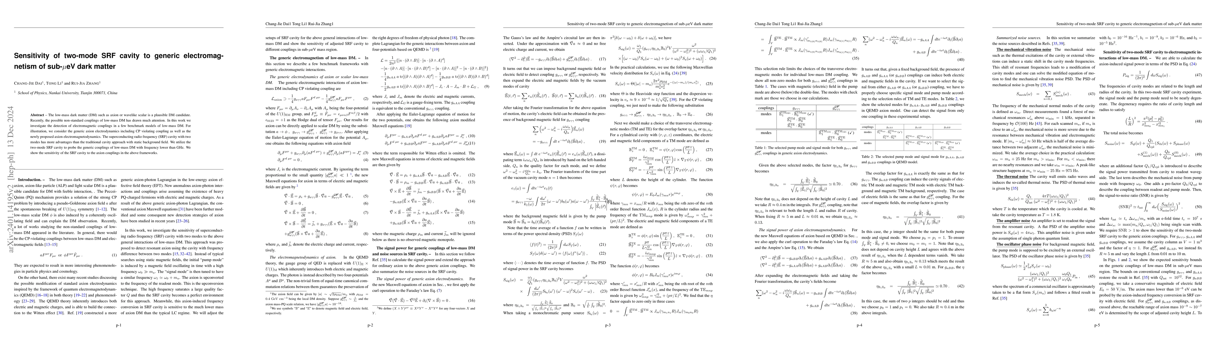 Thumbnail for Sensitivity of two-mode SRF cavity to generic electromagnetic
  interactions of ultralight dark matter