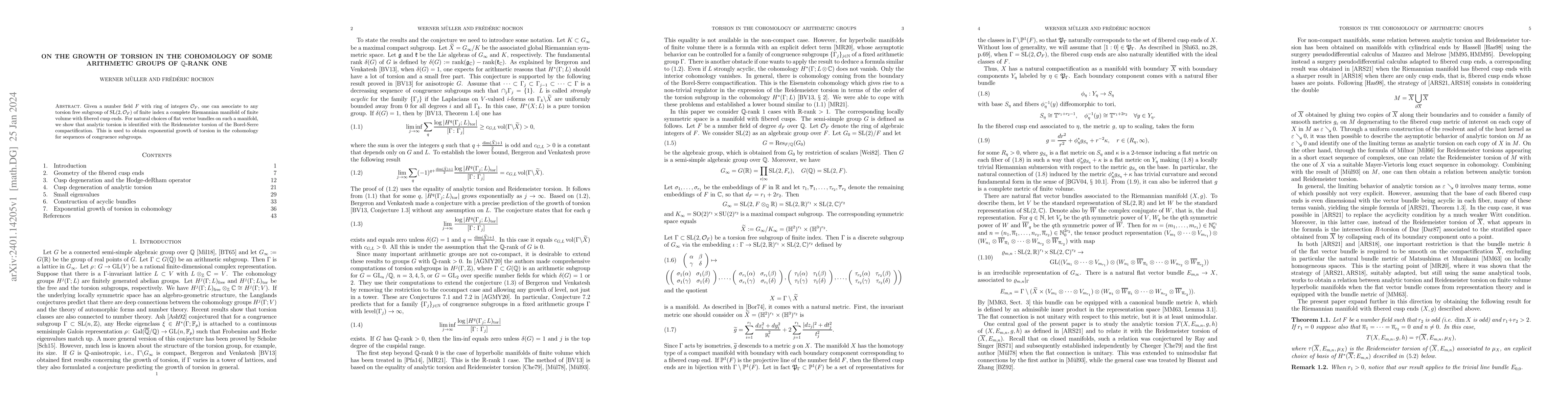 Thumbnail for On the growth of torsion in the cohomology of some arithmetic groups of
  $\mathbb{Q}$-rank one
