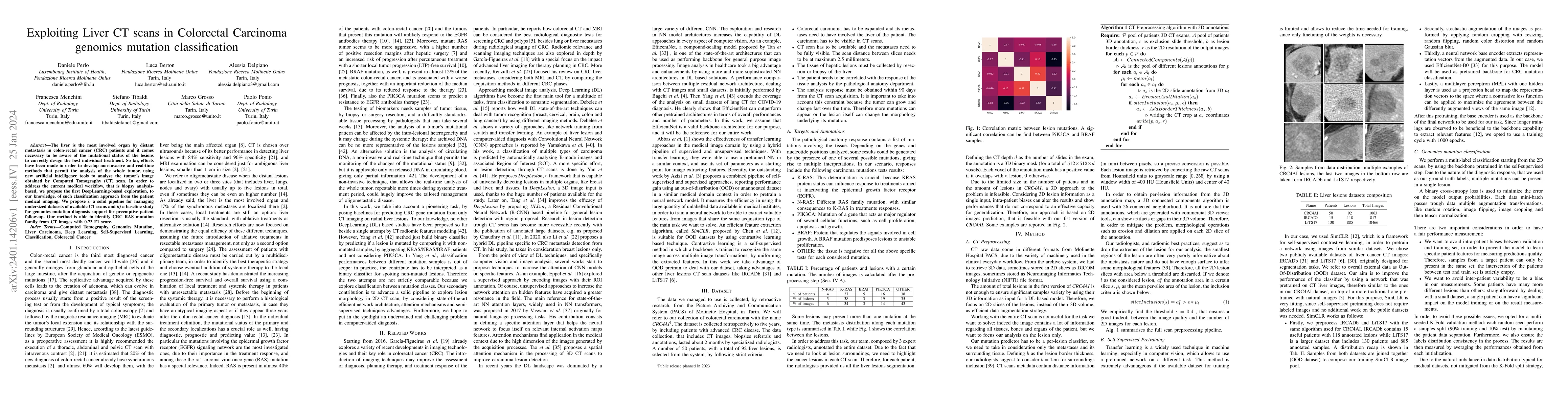 Thumbnail for Exploiting Liver CT scans in Colorectal Carcinoma genomics mutation
  classification