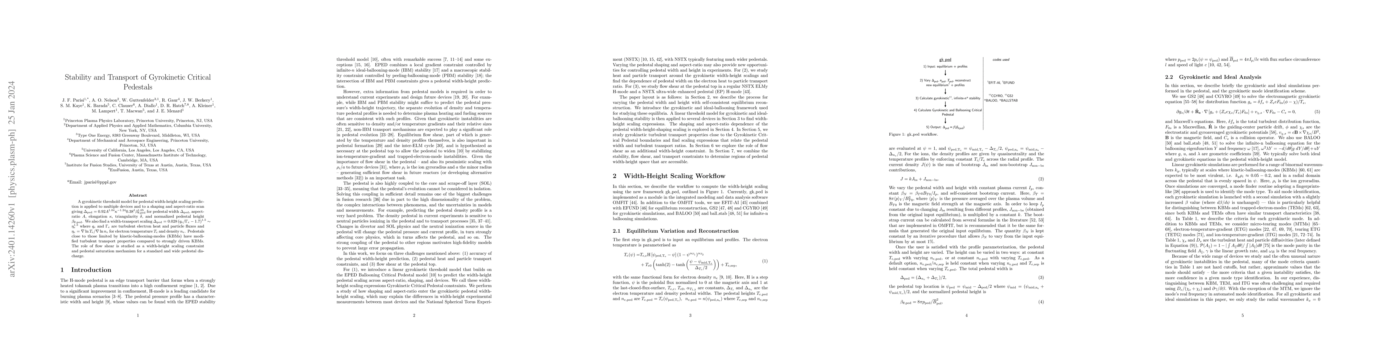 Thumbnail for Stability and Transport of Gyrokinetic Critical Pedestals
