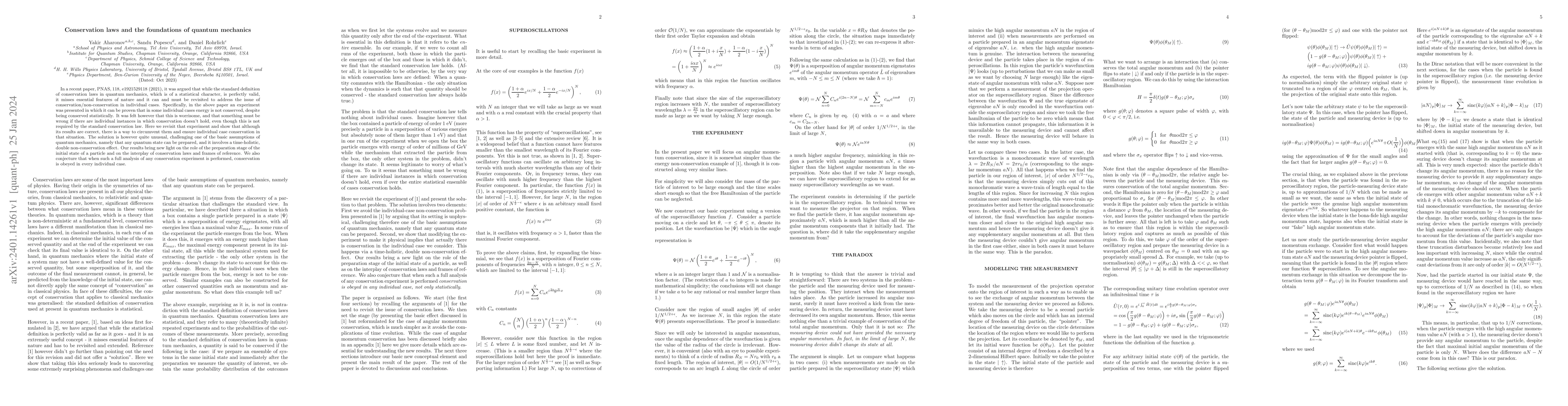Thumbnail for Conservation laws and the foundations of quantum mechanics