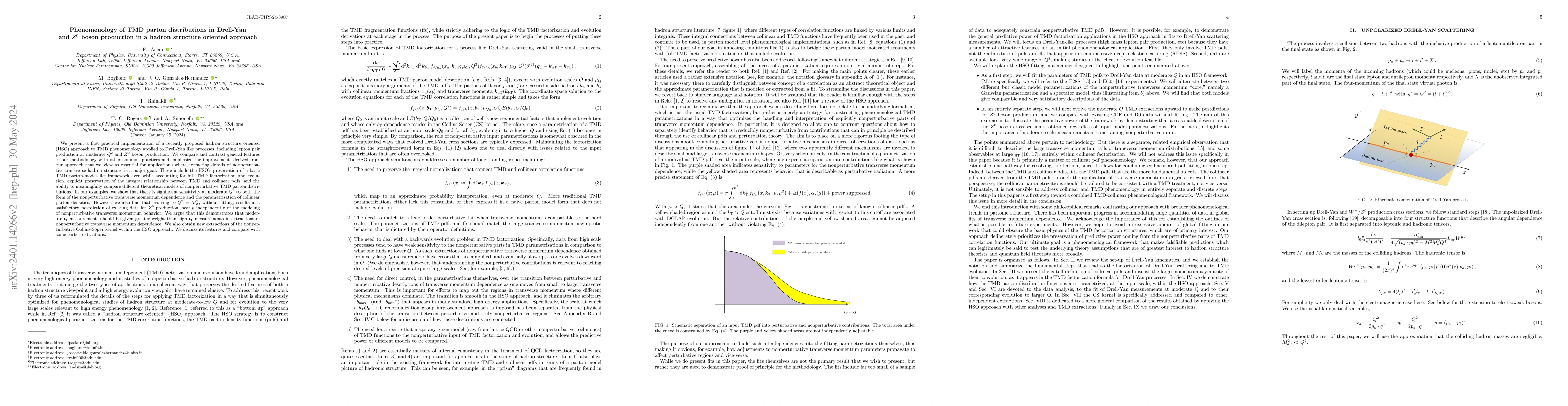 Thumbnail for Phenomenology of TMD parton distributions in Drell-Yan and $Z^0$ boson
  production in a hadron structure oriented approach