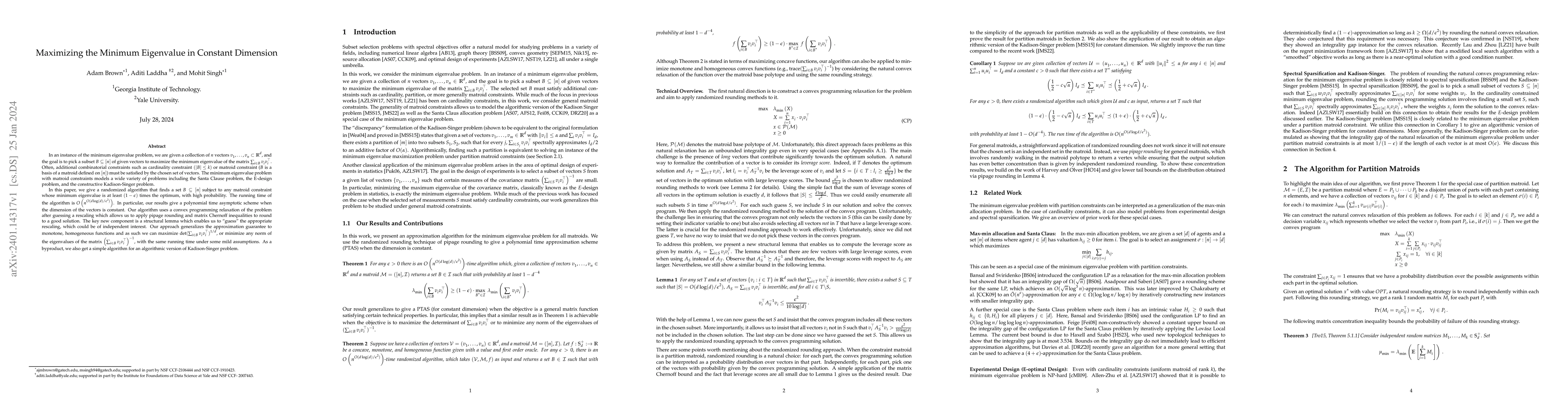 Thumbnail for Maximizing the Minimum Eigenvalue in Constant Dimension