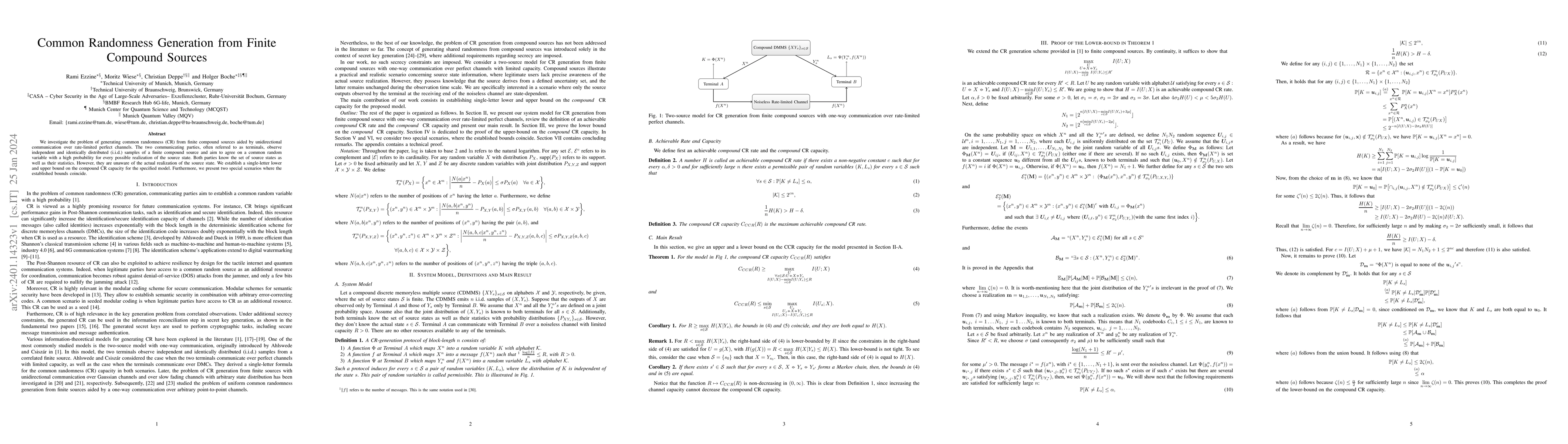 Thumbnail for Common Randomness Generation from Finite Compound Sources