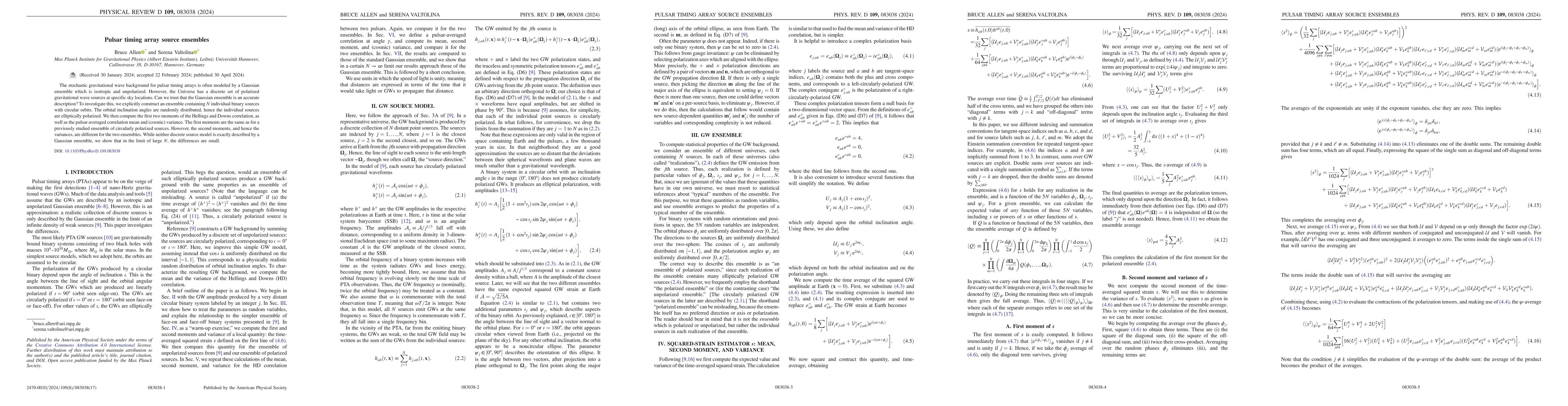 Thumbnail for Pulsar timing array source ensembles