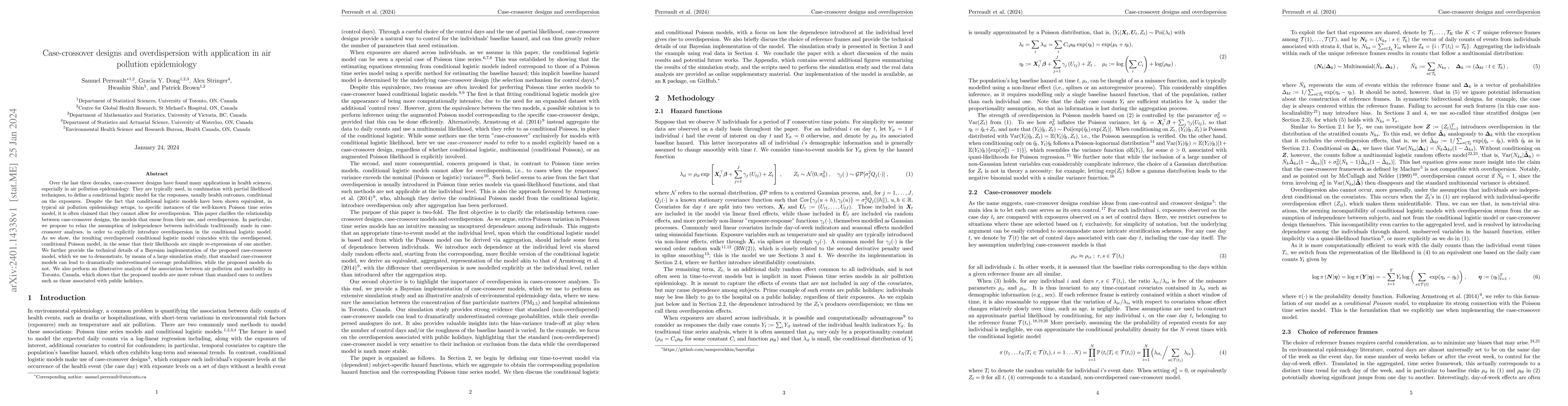 Thumbnail for Case-crossover designs and overdispersion with application in air
  pollution epidemiology