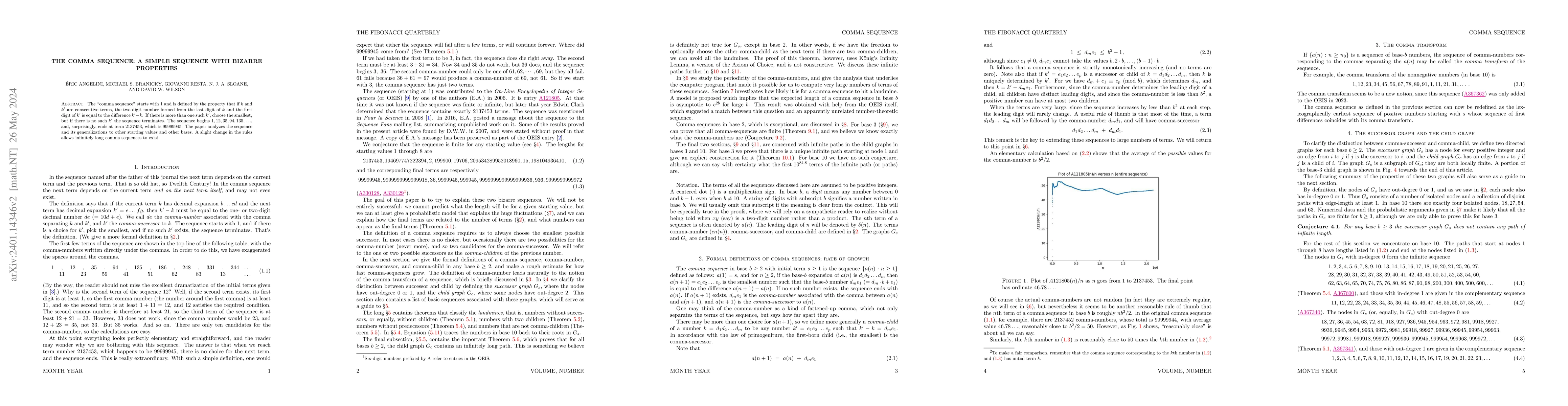 Thumbnail for The Comma Sequence: A Simple Sequence With Bizarre Properties