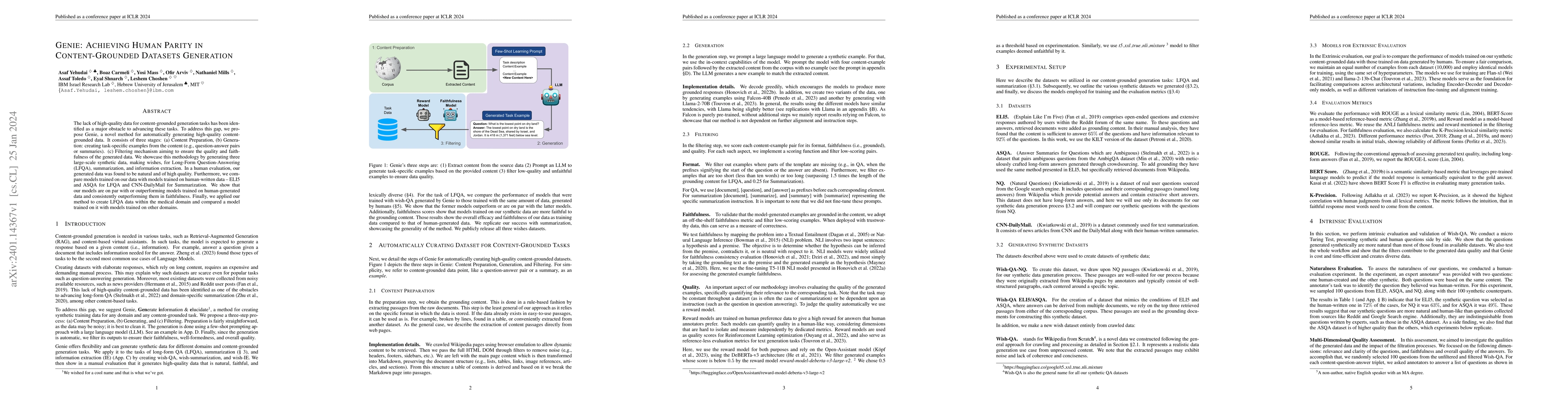 Thumbnail for Genie: Achieving Human Parity in Content-Grounded Datasets Generation