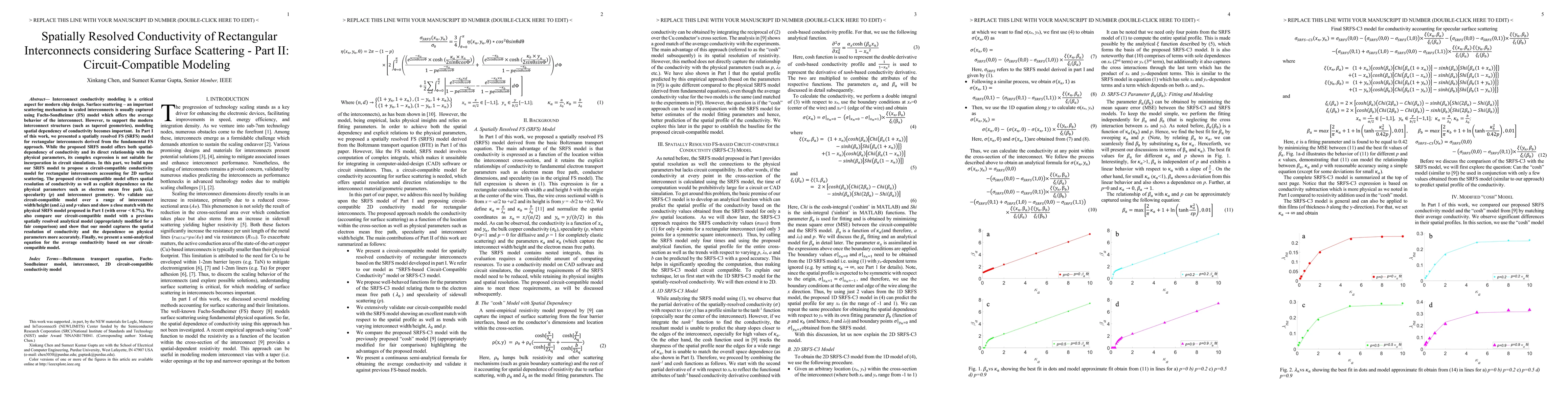 Thumbnail for Spatially Resolved Conductivity of Rectangular Interconnects considering
  Surface Scattering -- Part II: Circuit-Compatible Modeling
