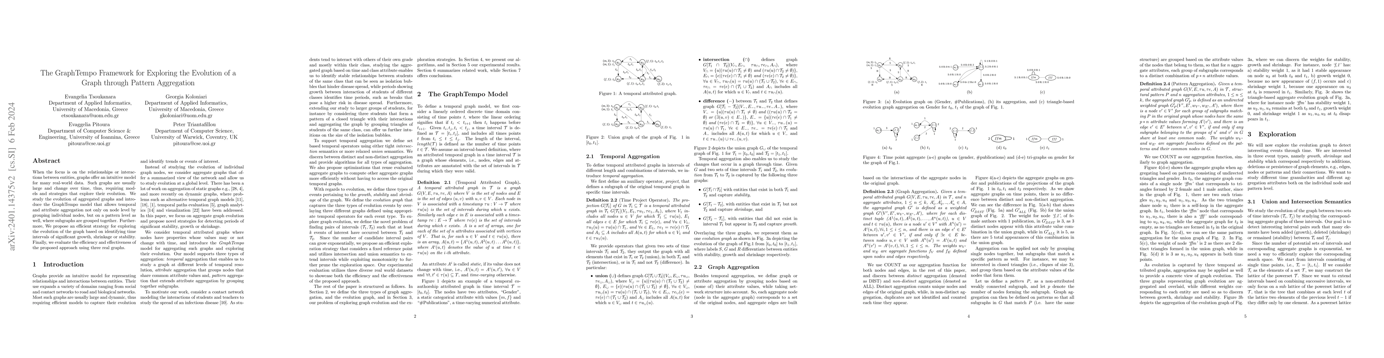 Thumbnail for The GraphTempo Framework for Exploring the Evolution of a Graph through
  Pattern Aggregation