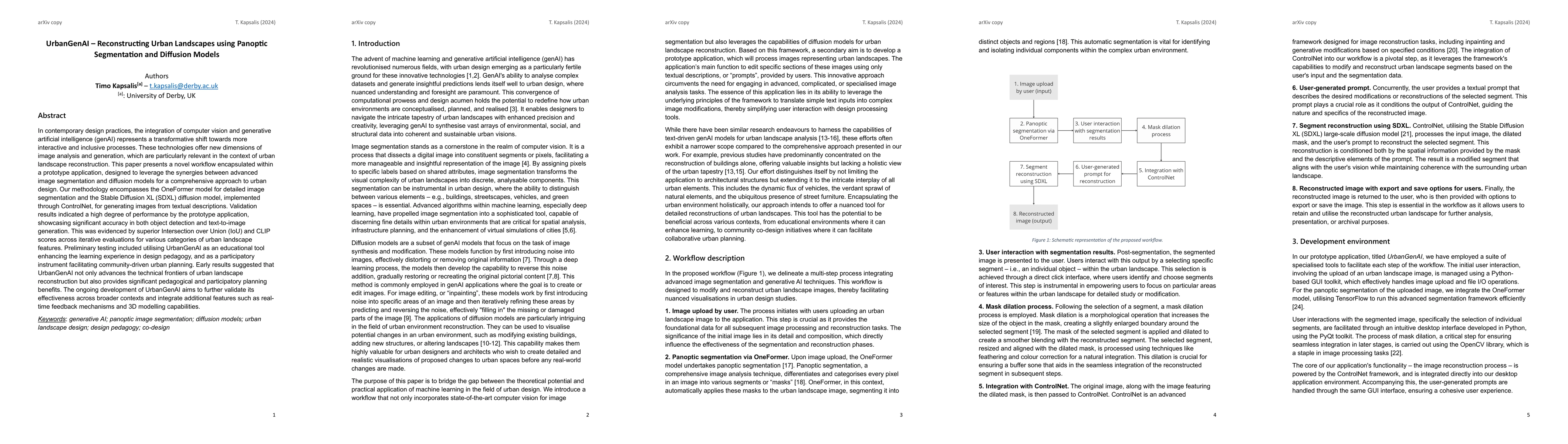 Thumbnail for UrbanGenAI: Reconstructing Urban Landscapes using Panoptic Segmentation
  and Diffusion Models