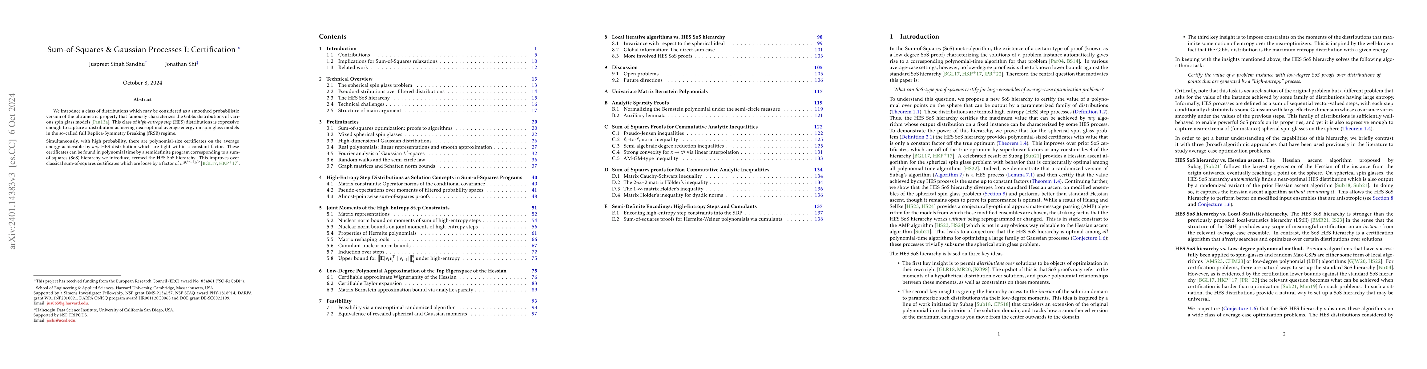 Thumbnail for Sum-of-Squares & Gaussian Processes I: Certification