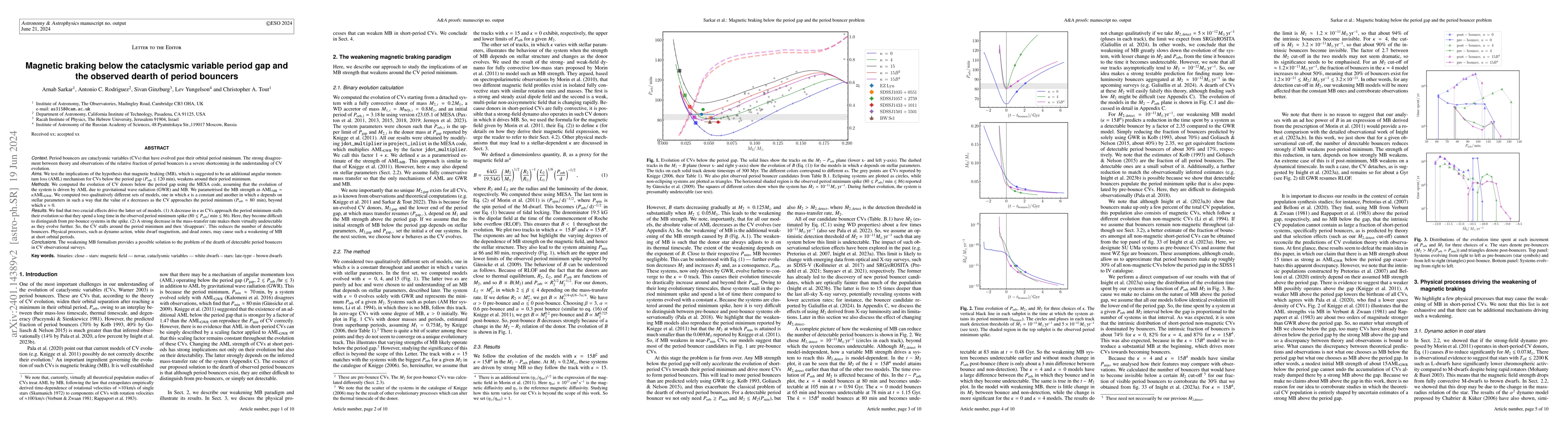 Thumbnail for Magnetic braking below the cataclysmic variable period gap and the
  observed dearth of period bouncers