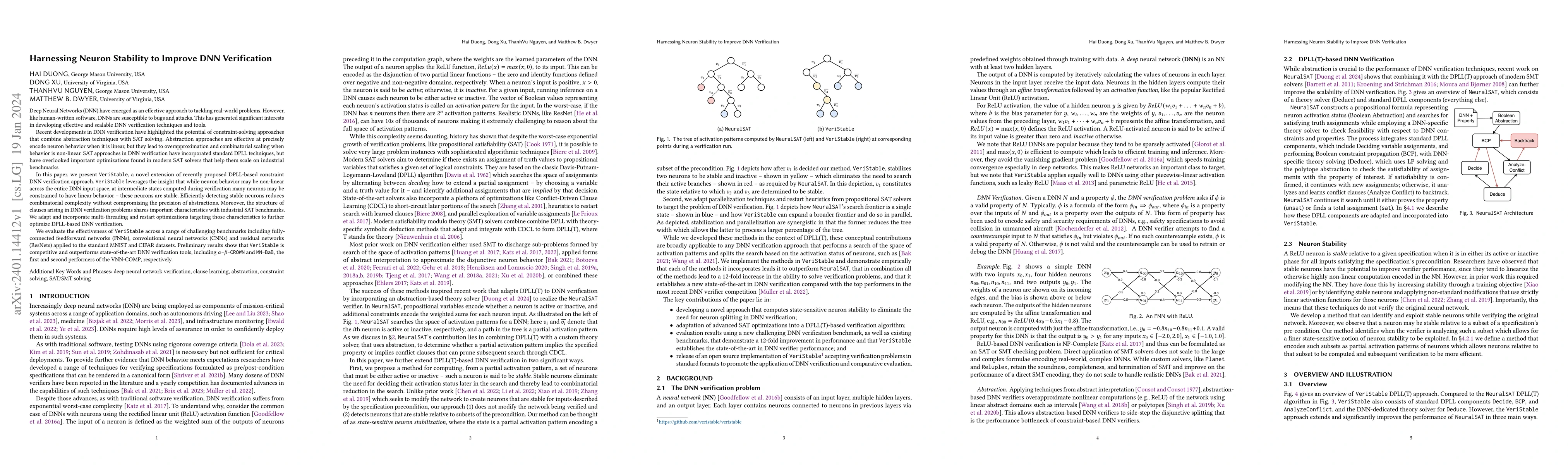 Thumbnail for Harnessing Neuron Stability to Improve DNN Verification