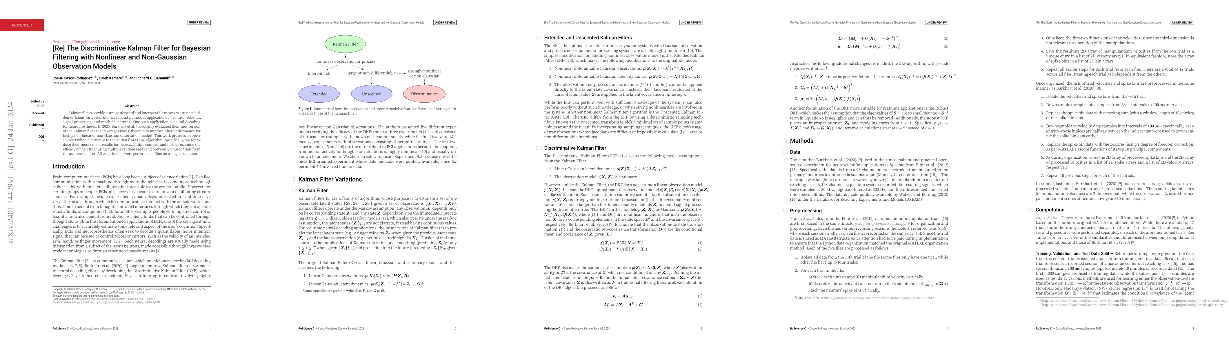 Thumbnail for [Re] The Discriminative Kalman Filter for Bayesian Filtering with
  Nonlinear and Non-Gaussian Observation Models
