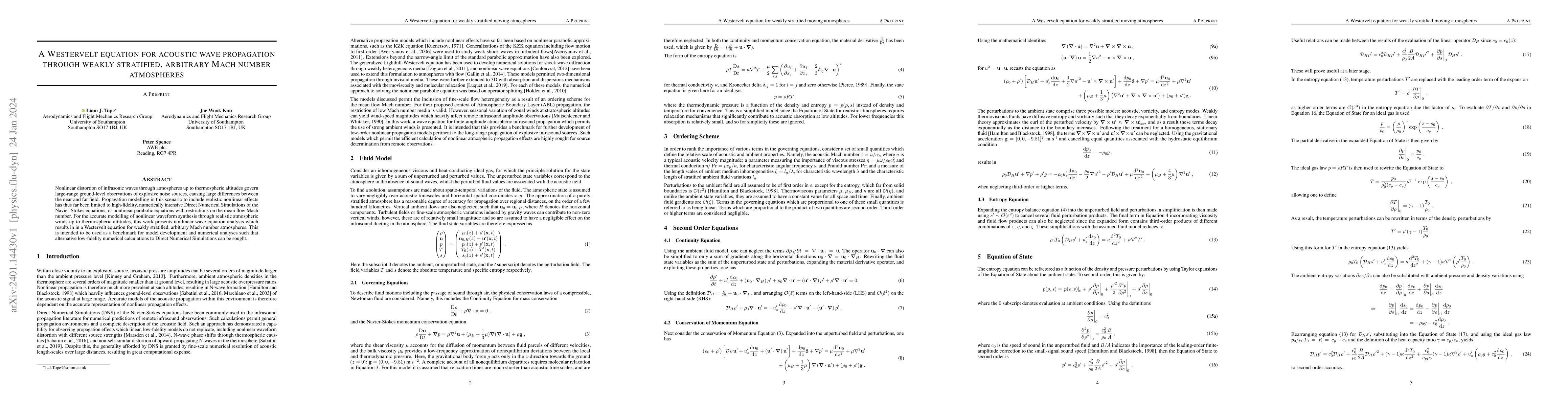 Thumbnail for A Westervelt equation for acoustic wave propagation through weakly
  stratified, arbitrary Mach number atmospheres