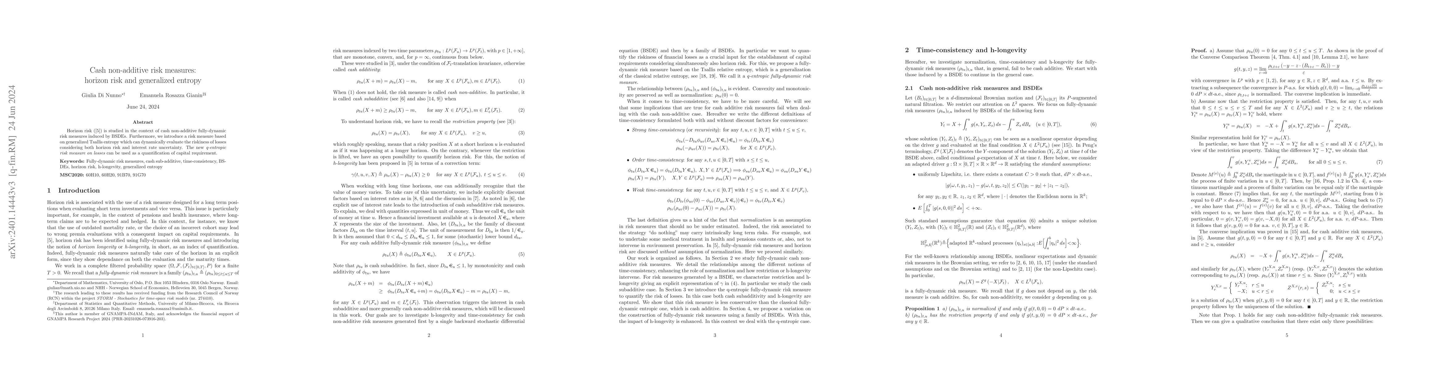 Thumbnail for Cash non-additive risk measures: horizon risk and generalized entropy