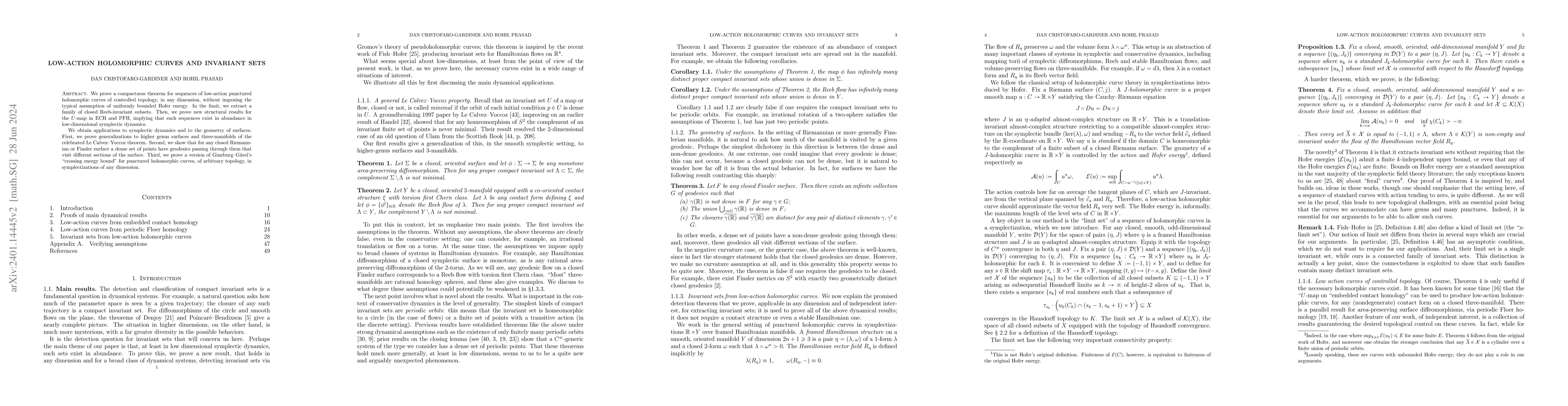 Thumbnail for Low-action holomorphic curves and invariant sets