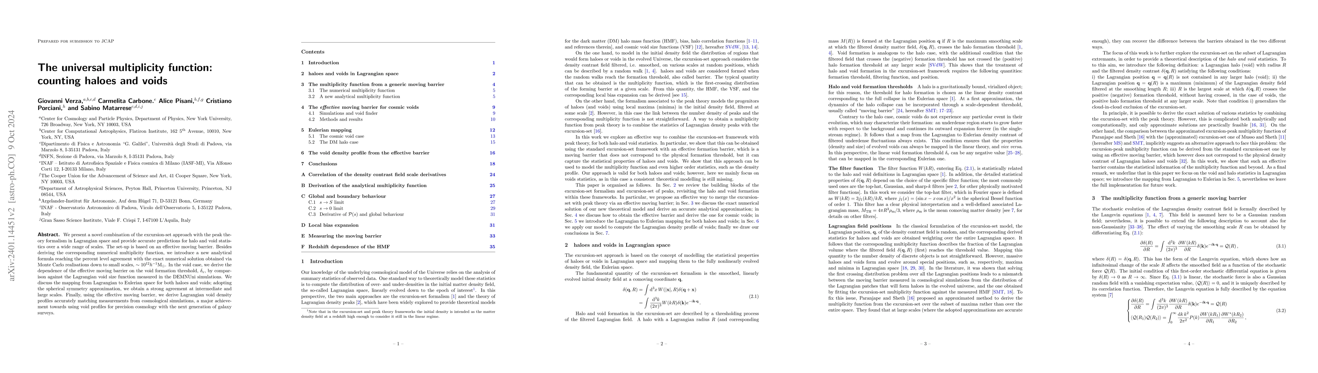 Thumbnail for The universal multiplicity function: counting halos and voids