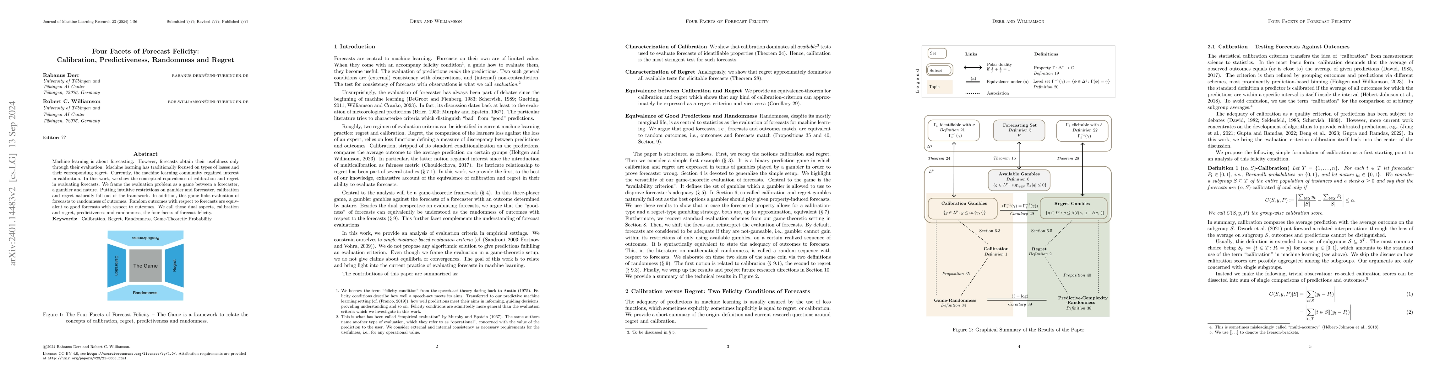 Thumbnail for Four Facets of Forecast Felicity: Calibration, Predictiveness,
  Randomness and Regret
