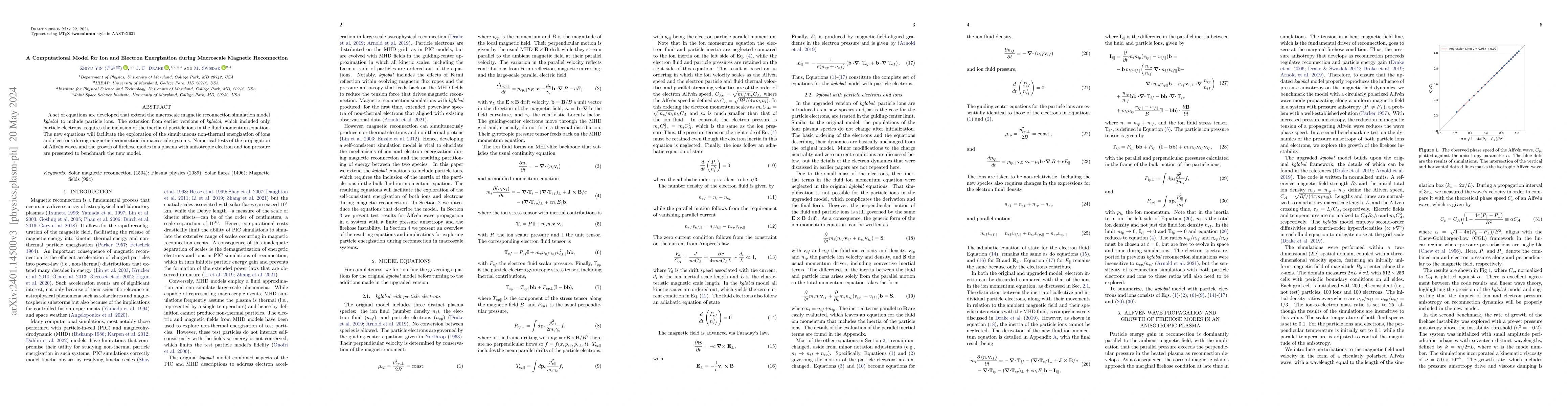 Thumbnail for A Computational Model for Ion and Electron Energization during
  Macroscale Magnetic Reconnection