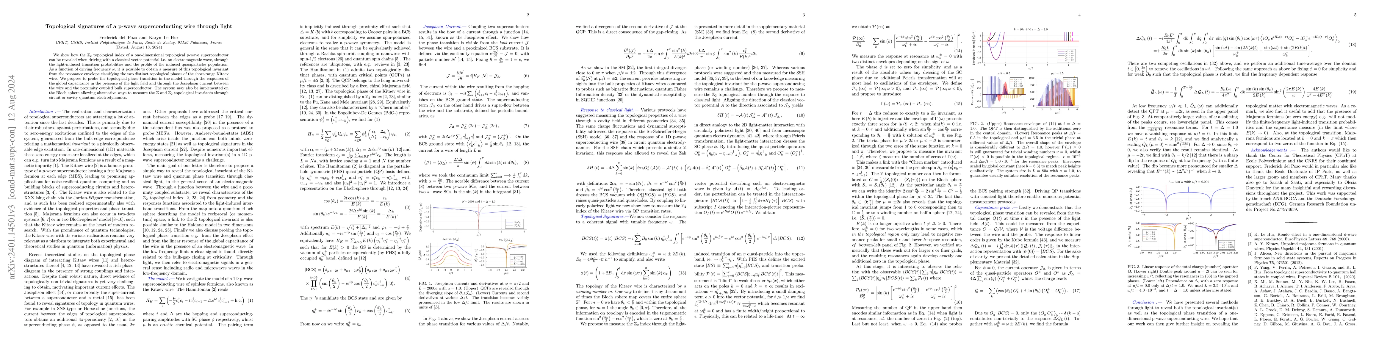Thumbnail for Topological signatures of a p-wave superconducting wire through light