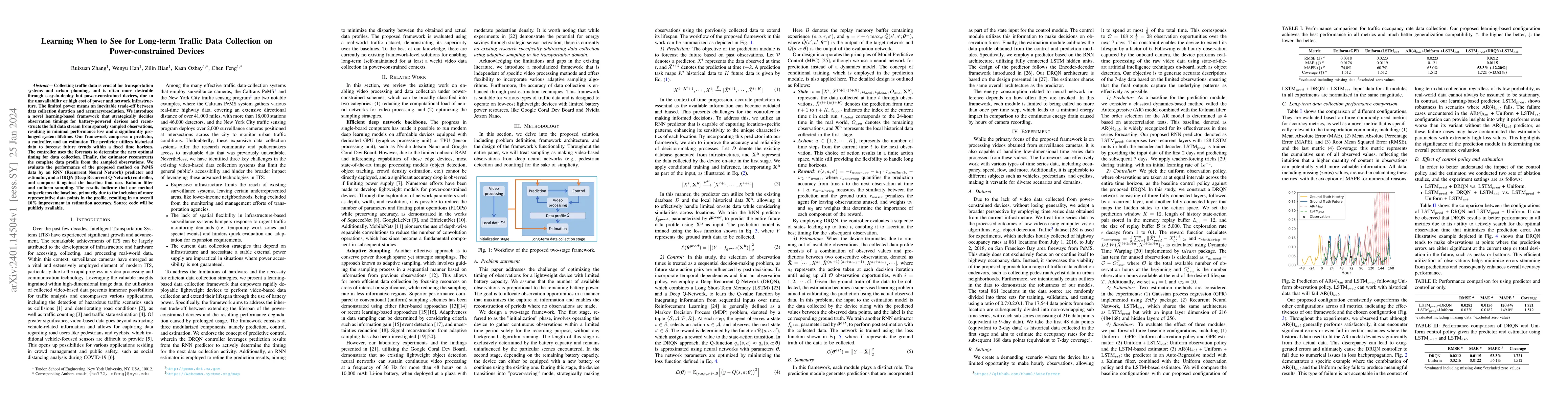 Thumbnail for Learning When to See for Long-term Traffic Data Collection on
  Power-constrained Devices