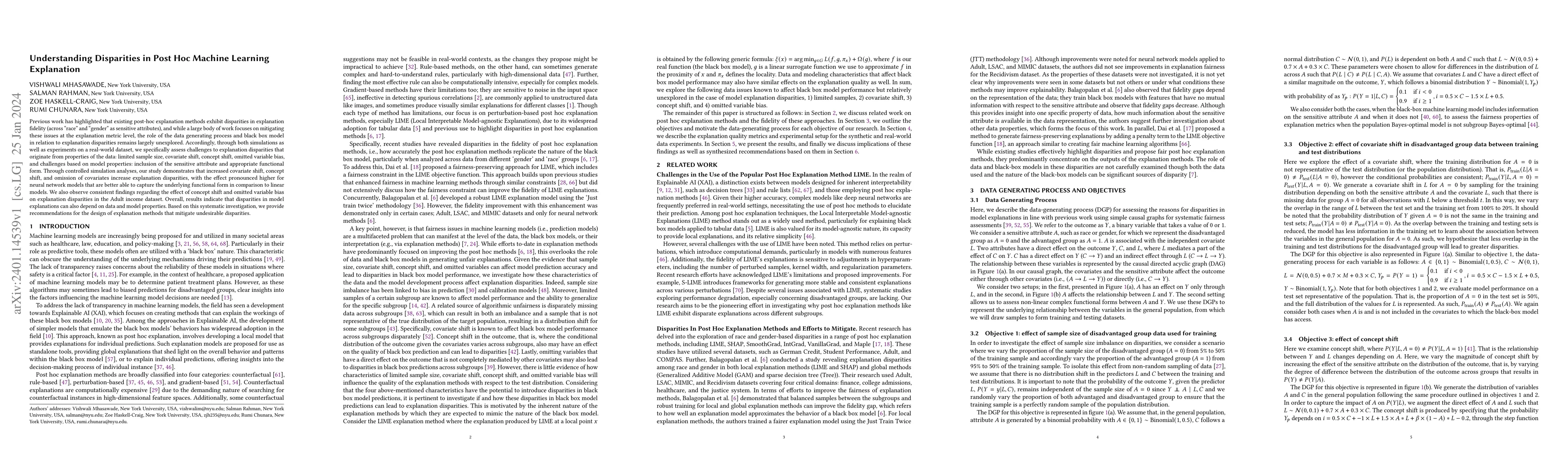 Thumbnail for Understanding Disparities in Post Hoc Machine Learning Explanation