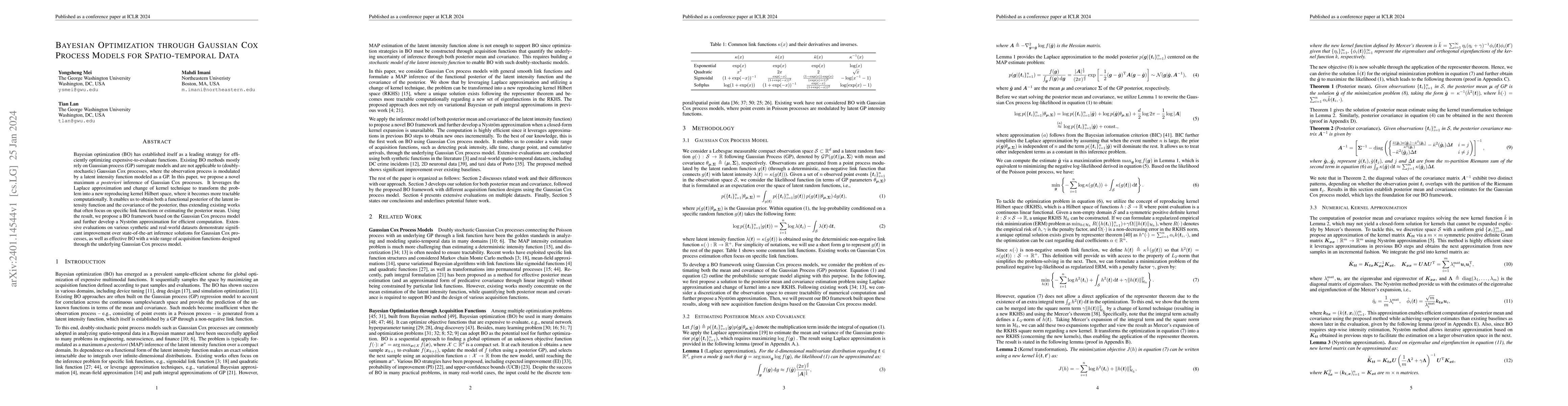 Thumbnail for Bayesian Optimization through Gaussian Cox Process Models for
  Spatio-temporal Data
