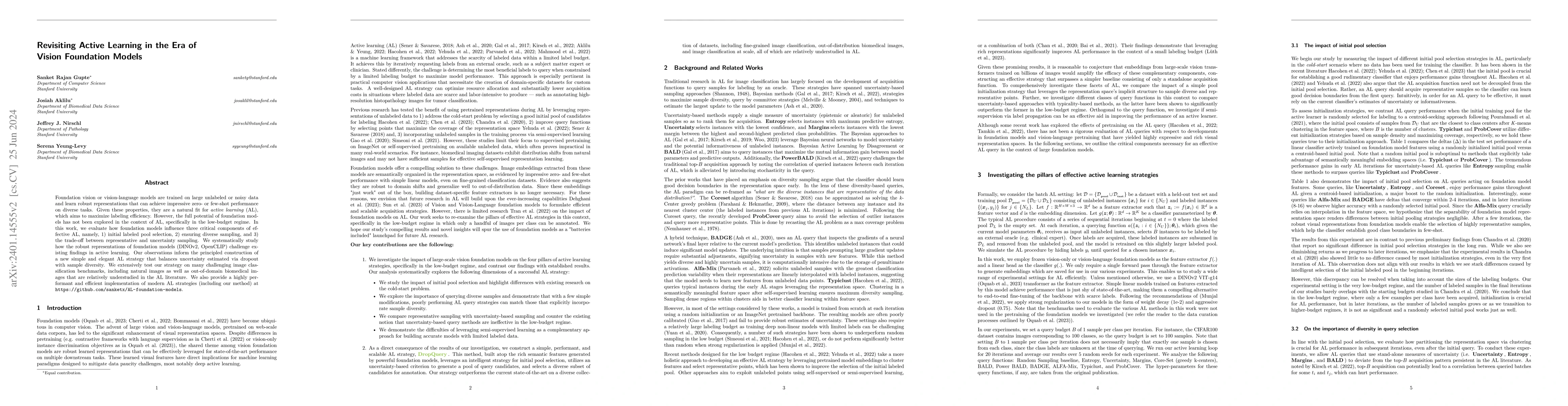 Thumbnail for Revisiting Active Learning in the Era of Vision Foundation Models
