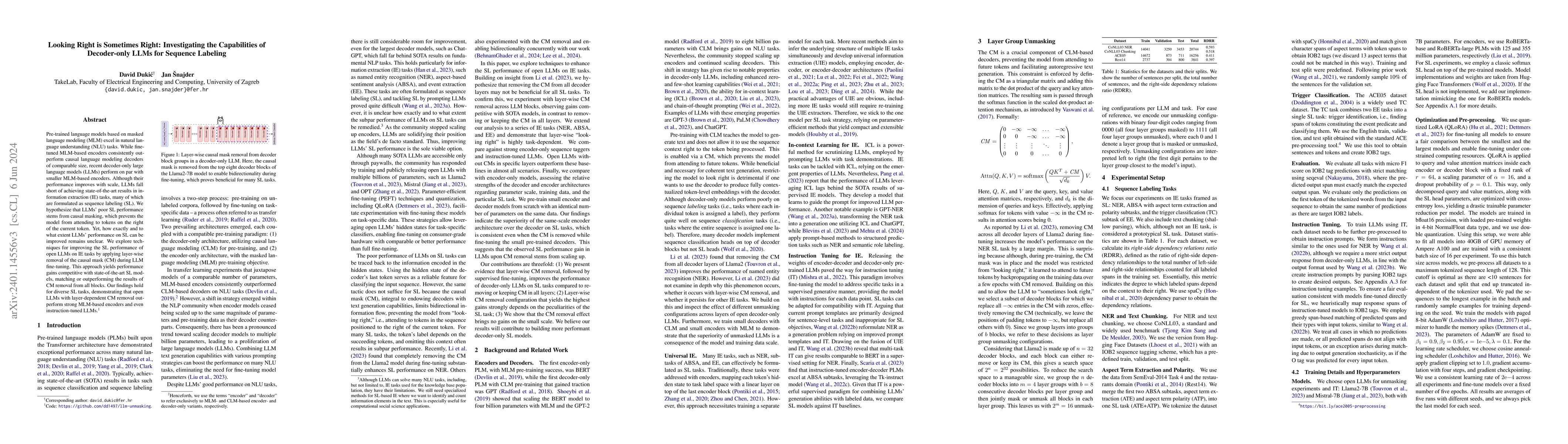 Thumbnail for Looking Right is Sometimes Right: Investigating the Capabilities of
  Decoder-only LLMs for Sequence Labeling