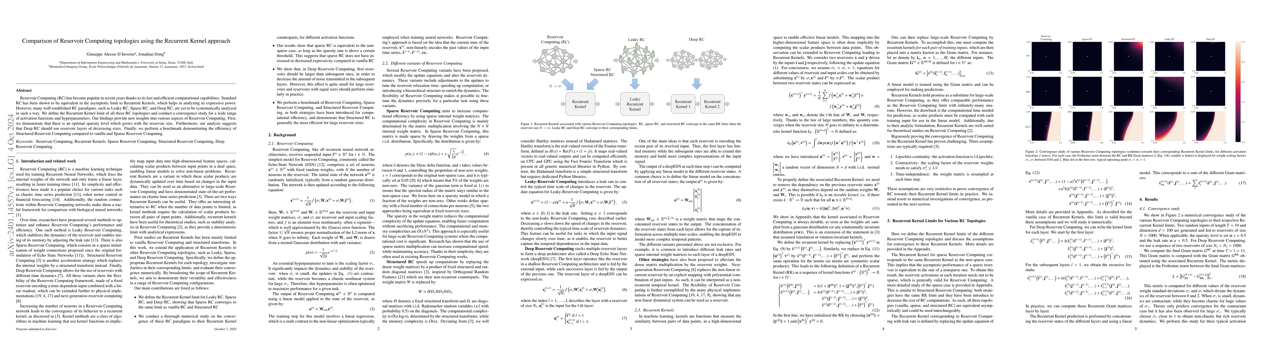 Thumbnail for Extension of Recurrent Kernels to different Reservoir Computing
  topologies