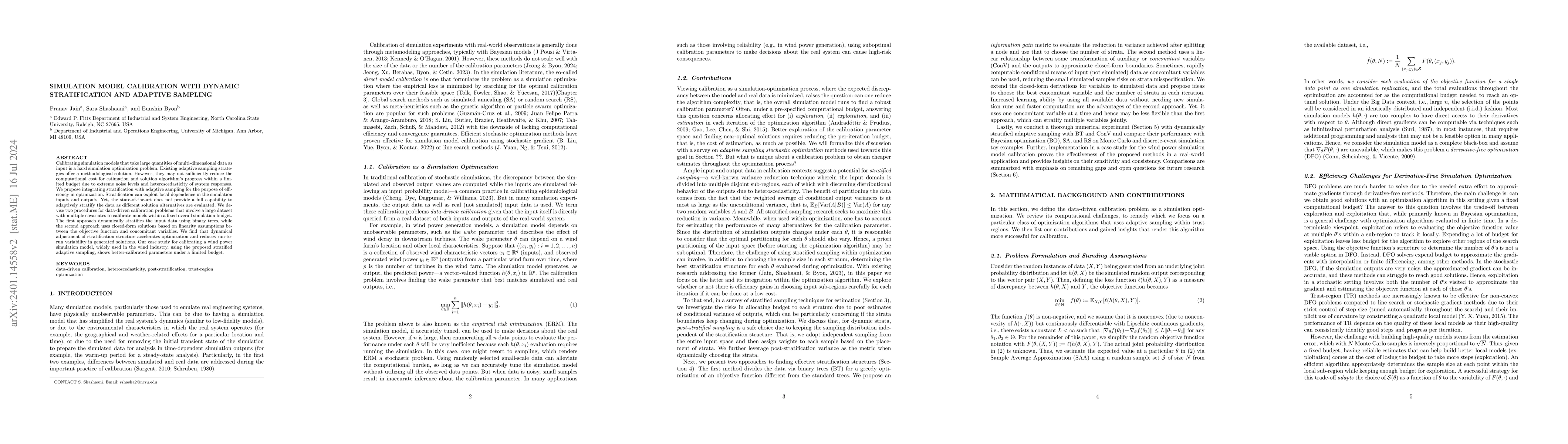 Thumbnail for Simulation Model Calibration with Dynamic Stratification and Adaptive
  Sampling