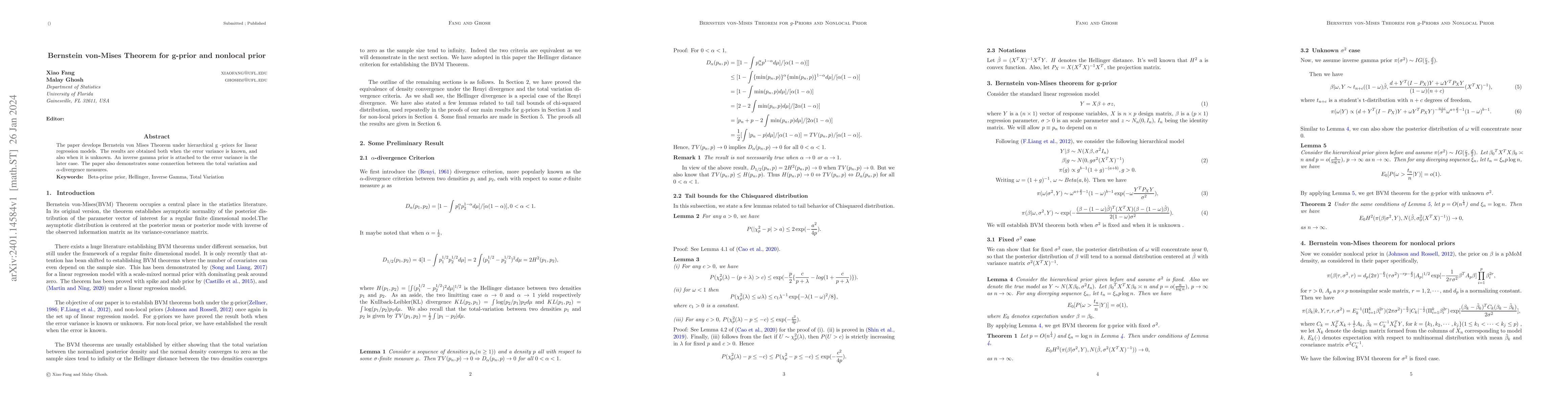 Thumbnail for Bernstein von-Mises Theorem for g-prior and nonlocal prior