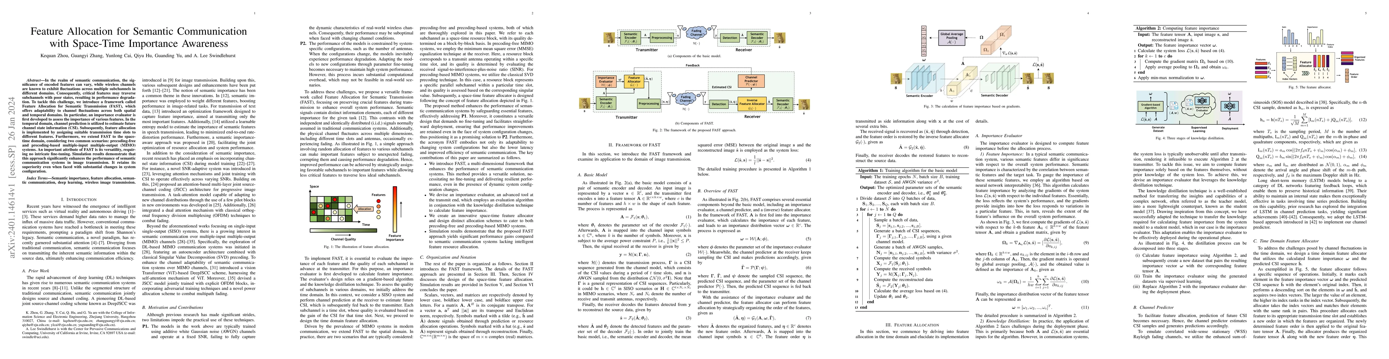 Thumbnail for Feature Allocation for Semantic Communication with Space-Time Importance
  Awareness
