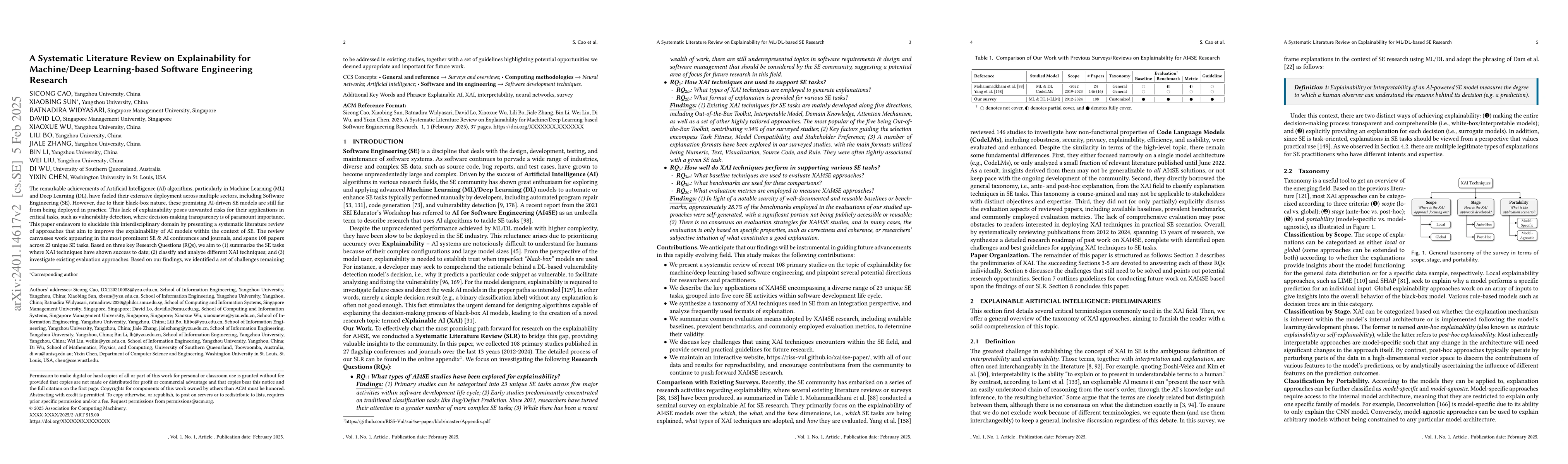 Thumbnail for A Systematic Literature Review on Explainability for Machine/Deep
  Learning-based Software Engineering Research