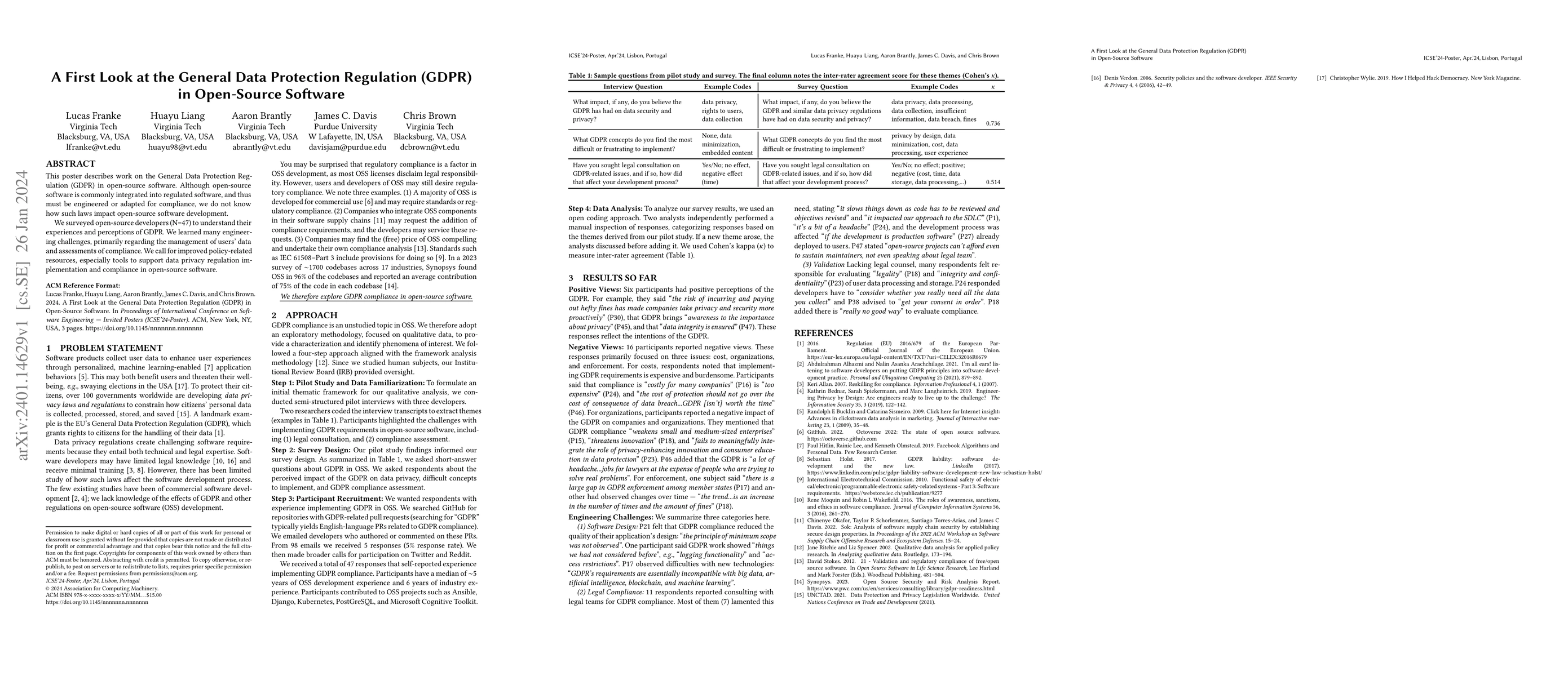 Thumbnail for A First Look at the General Data Protection Regulation (GDPR) in
  Open-Source Software