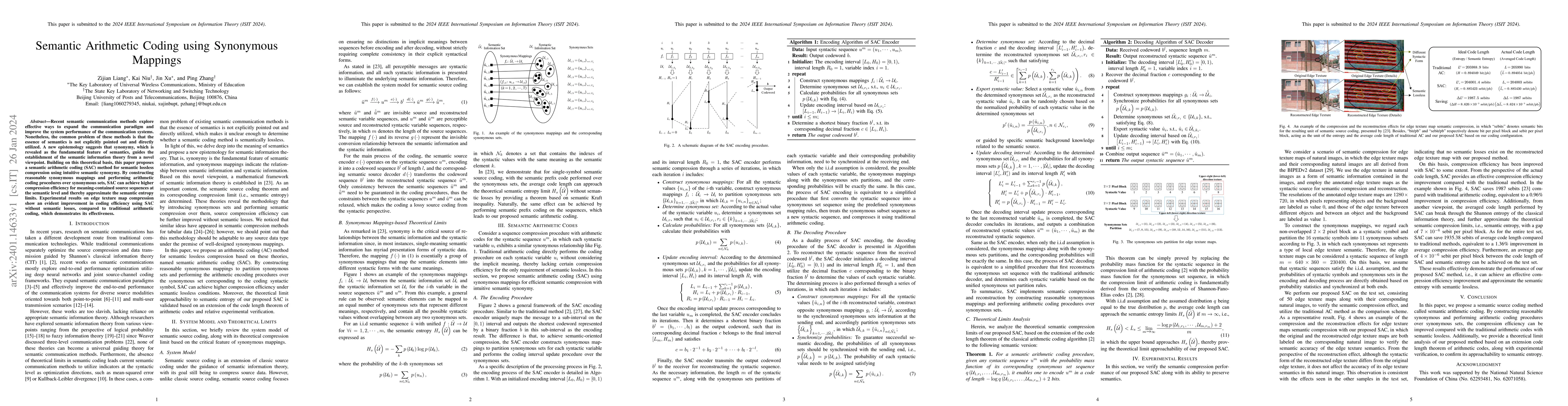 Thumbnail for Semantic Arithmetic Coding using Synonymous Mappings