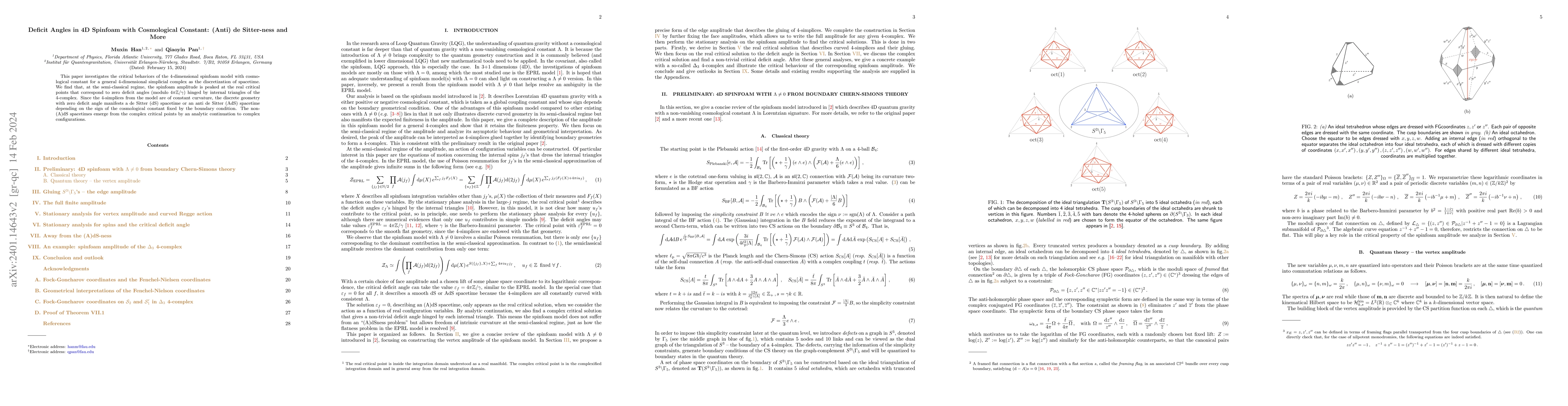 Thumbnail for Deficit Angles in 4D Spinfoam with Cosmological Constant: (Anti) de
  Sitter-ness and More