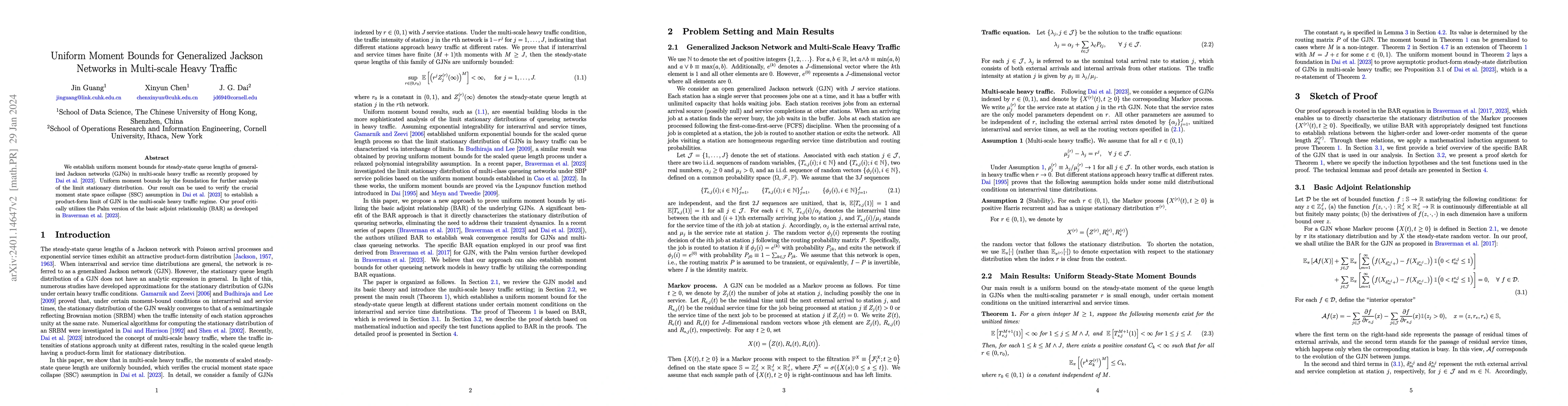 Thumbnail for Uniform Moment Bounds for Generalized Jackson Networks in Multi-scale
  Heavy Traffic