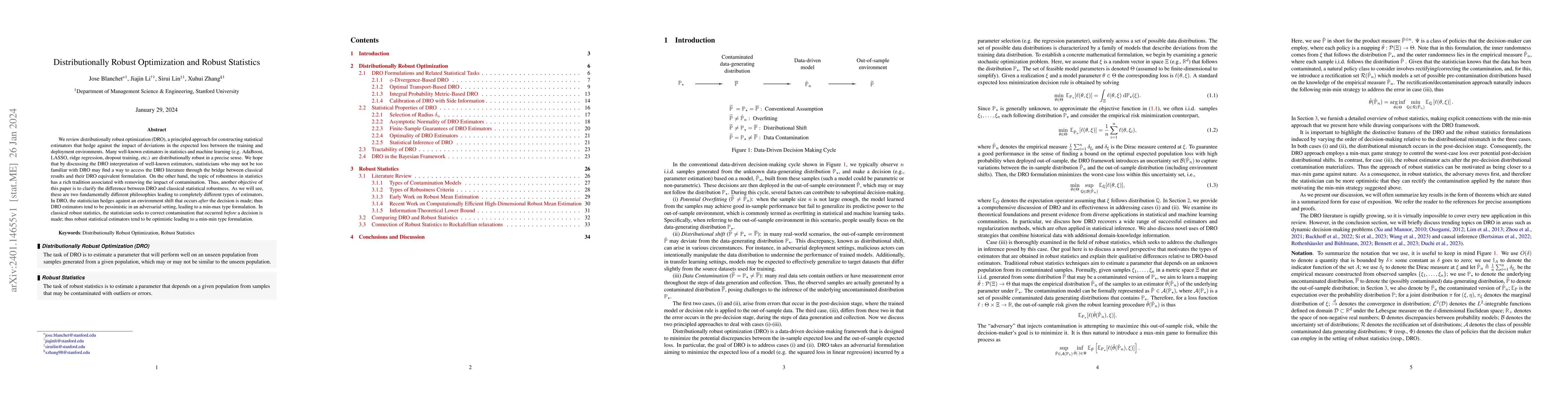 Thumbnail for Distributionally Robust Optimization and Robust Statistics